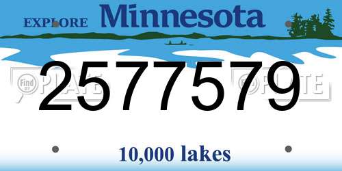 2577579 Minnesota License Plate