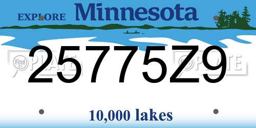 25775Z9 Minnesota License Plate