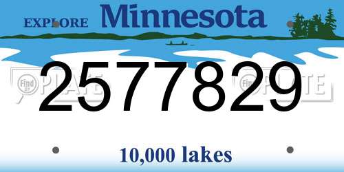2577829 Minnesota License Plate