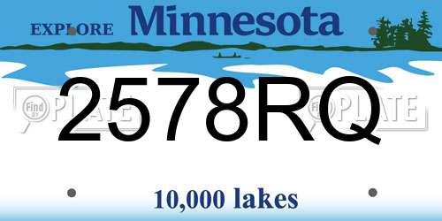 2578RQ Minnesota License Plate