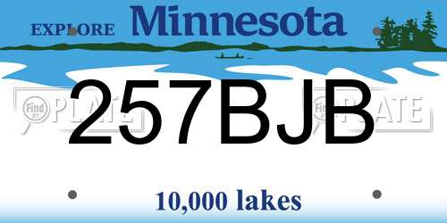 257BJB Minnesota License Plate