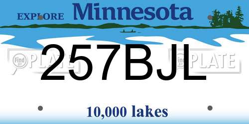 257BJL Minnesota License Plate