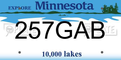 257GAB Minnesota License Plate