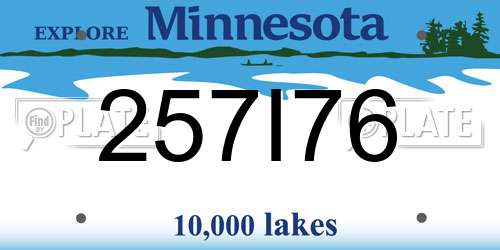 257I76 Minnesota License Plate