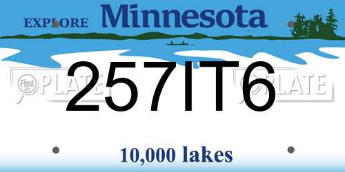 257IT6 Minnesota License Plate
