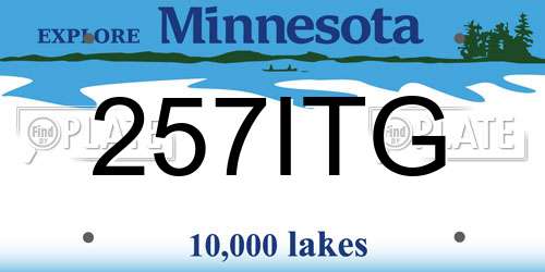 257ITG Minnesota License Plate