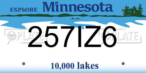 257IZ6 Minnesota License Plate