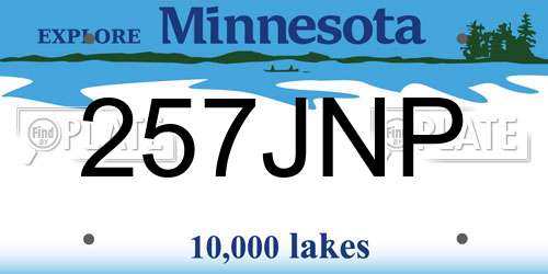 257JNP Minnesota License Plate