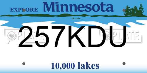 257KDU Minnesota License Plate