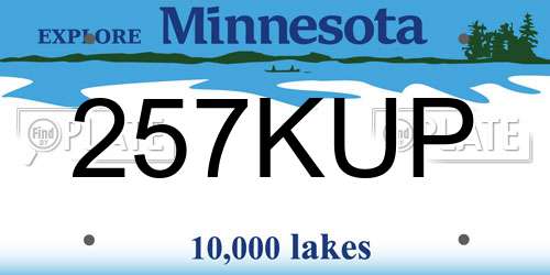 257KUP Minnesota License Plate