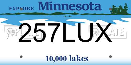 257LUX Minnesota License Plate