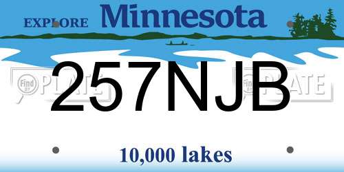 257NJB Minnesota License Plate