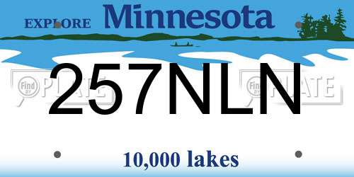 257NLN Minnesota License Plate