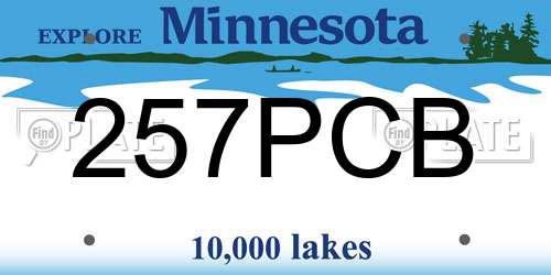 257PCB Minnesota License Plate