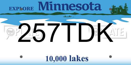 257TDK Minnesota License Plate