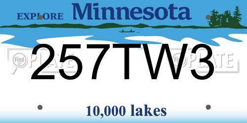 257TW3 Minnesota License Plate