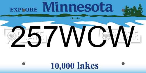 257WCW Minnesota License Plate