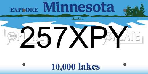 257XPY Minnesota License Plate