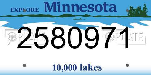 2580971 Minnesota License Plate