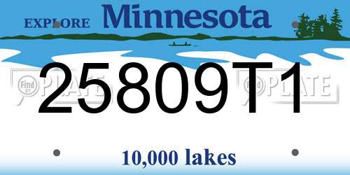 25809T1 Minnesota License Plate