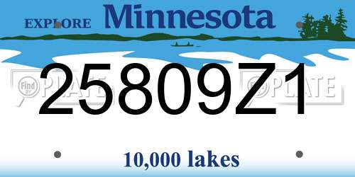 25809Z1 Minnesota License Plate