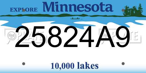 25824A9 Minnesota License Plate