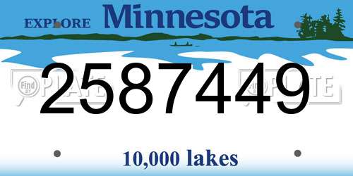 2587449 Minnesota License Plate