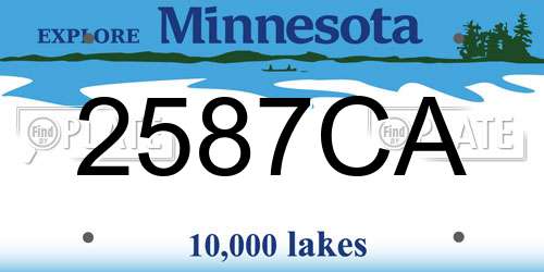 2587CA Minnesota License Plate