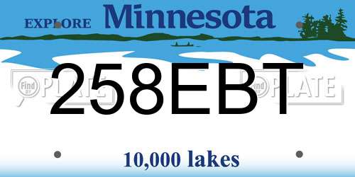 258EBT Minnesota License Plate
