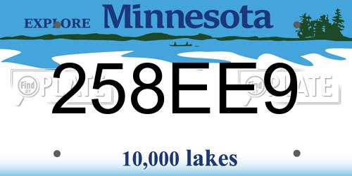 258EE9 Minnesota License Plate