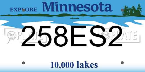 258ES2 Minnesota License Plate