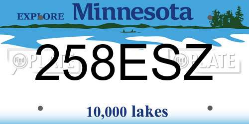 258ESZ Minnesota License Plate