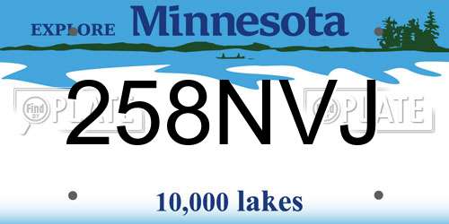 258NVJ Minnesota License Plate
