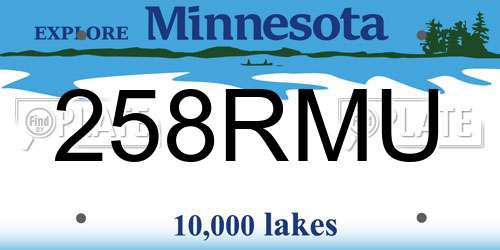 258RMU Minnesota License Plate