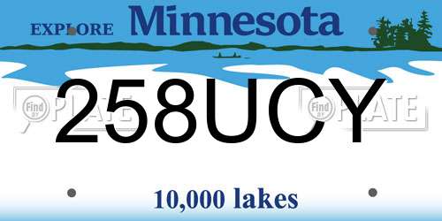 258UCY Minnesota License Plate