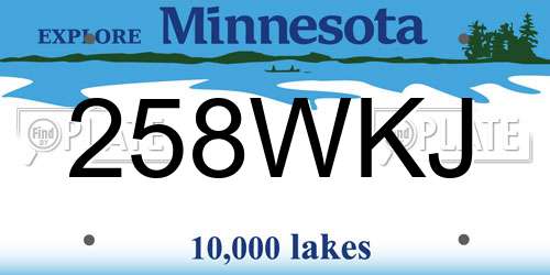 258WKJ Minnesota License Plate