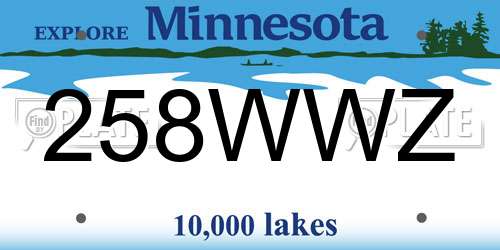 258WWZ Minnesota License Plate