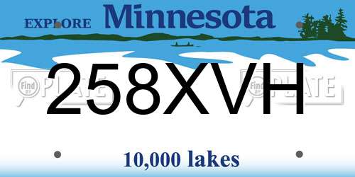 258XVH Minnesota License Plate
