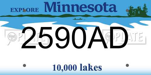 2590AD Minnesota License Plate