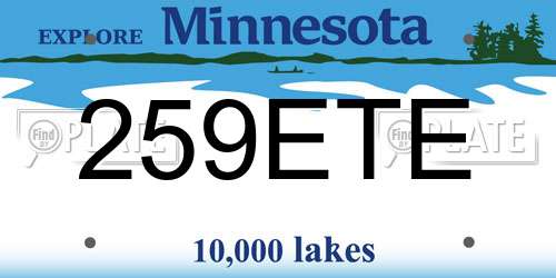 259ETE Minnesota License Plate