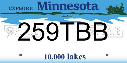 259TBB Minnesota License Plate