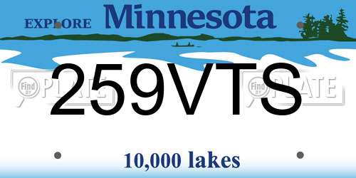259VTS Minnesota License Plate