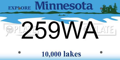 259WA Minnesota License Plate