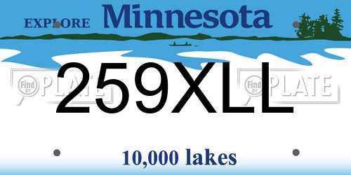 259XLL Minnesota License Plate
