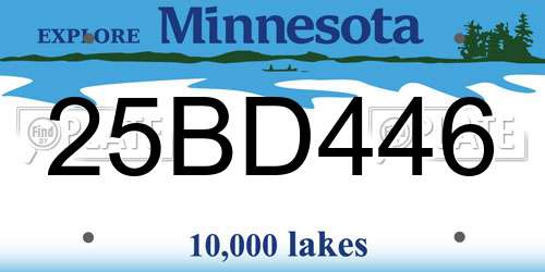 25BD446 Minnesota License Plate