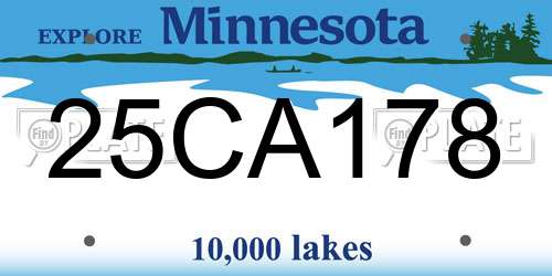 25CA178 Minnesota License Plate