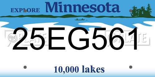 25EG561 Minnesota License Plate