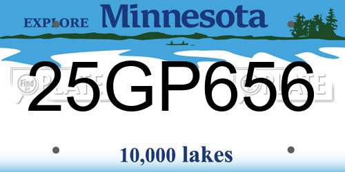 25GP656 Minnesota License Plate