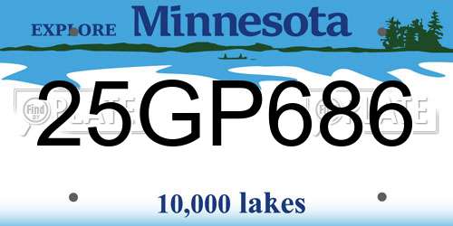 25GP686 Minnesota License Plate