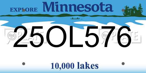 25OL576 Minnesota License Plate